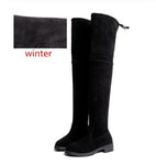 Winter Over The Knee Boots Women Stretch Fabric Thigh High Sexy Woman Shoes Long Bota Feminina Zapatos De Mujer Size 35-41