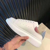 High Quality Women White Shoes Size 34-44 Spring Lovers Genuine Leather flats shoes Women White Casual Shoes White Shoes