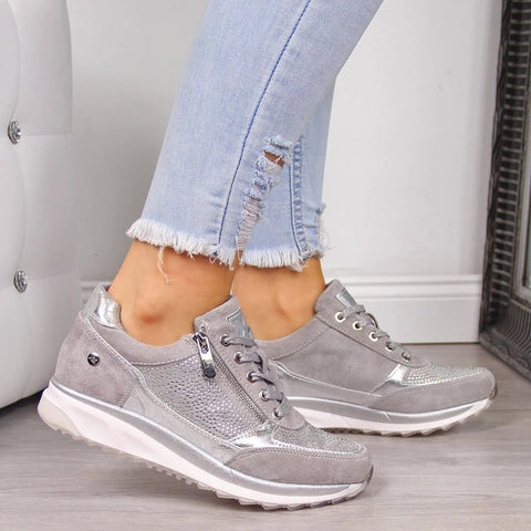 Women's Wedges Sneakers women Vulcanize Shoes Sequins Shake Shoes Fashion Girls Sport Shoes Woman Sneakers Shoes Footwear