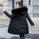 2019 New Parka Womens Winter Coats Womans Plus size 7XL Long Cotton Casual Fur Hooded Jackets Warm Parkas Female Overcoat Coat