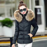 Winter Jacket Women Fur Collar Winter Coat Women Hood Elegant Slim Bow woman Parkas 2019 Padde Feminine Coat Women OutwearJacket