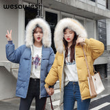 Plus Size Winter Women Parkas coat 2019 Fashion thick warm big fur hooded slim jacket coat Solid female jacket for winter M-XXXL