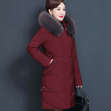 Ms. winter coat high-end new mother coat long section middle-aged cotton padded thickening elderly foreign cotton jacket