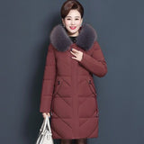 Ms. winter coat high-end new mother coat long section middle-aged cotton padded thickening elderly foreign cotton jacket