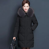 Ms. winter coat high-end new mother coat long section middle-aged cotton padded thickening elderly foreign cotton jacket