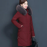 Ms. winter coat high-end new mother coat long section middle-aged cotton padded thickening elderly foreign cotton jacket