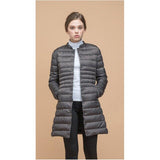 ZOGAA 2019 Women Parkas Winter Warm Padded Cotton and Ultra Light Duck Down Long Jacket Overcoat Slim Solid Lightweight Coats