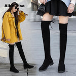 Size 35-41 Winter Over The Knee Boots Women Stretch Fabric Thigh High Sexy Woman Shoes Long Bota Feminina zapatos de mujer  #66