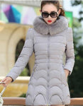 Winter Women Jacket 2019 Fur Collar Thick Warm Cotton Jacket Plus size Women Winter Jacket Coat female Hooded Overcoat ok261