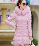 Winter Women Jacket 2019 Fur Collar Thick Warm Cotton Jacket Plus size Women Winter Jacket Coat female Hooded Overcoat ok261